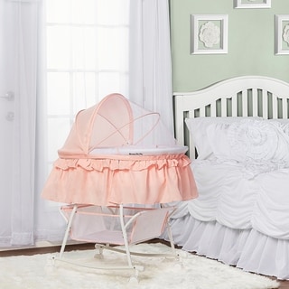 Dream On Me Lacy, Portable 2 in 1 Bassinet and Cradle in Rose Quartz