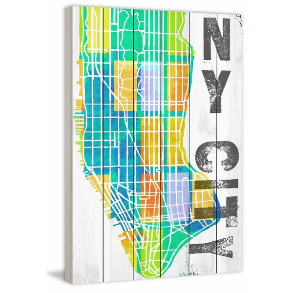Marmont Hill - Handmade NY City Painting Print on White Wood