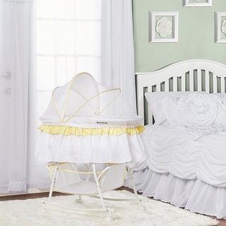 Dream On Me Lacy, Portable 2 in 1 Bassinet and Cradle in Yellow and white