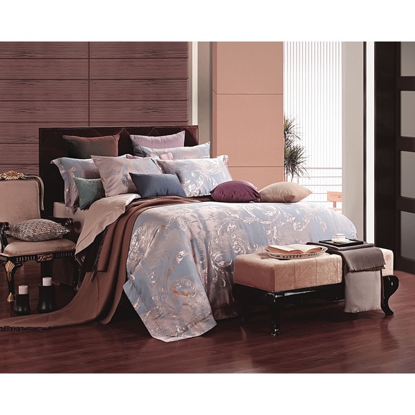 Dolce Mela Jacquard Damask Luxury 6 Piece Duvet Cover Set