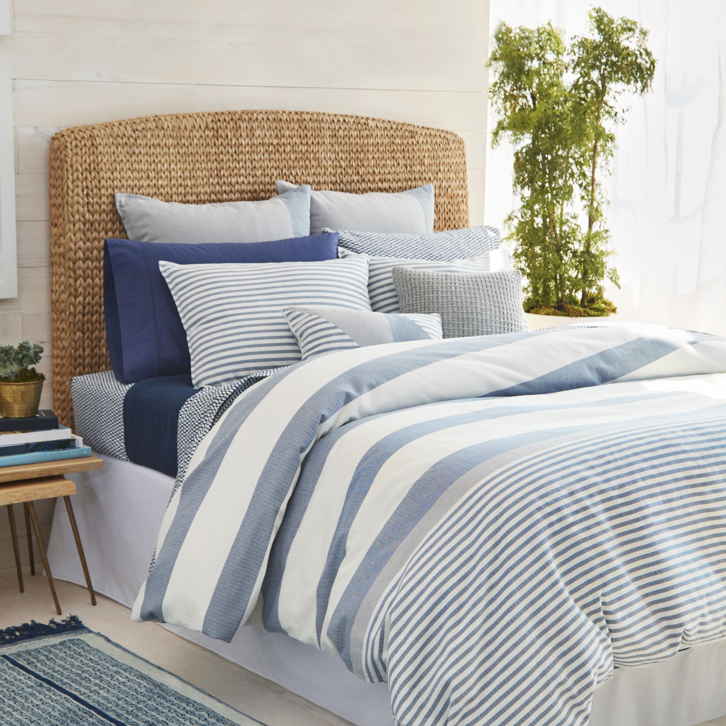 nautica blue striped comforter