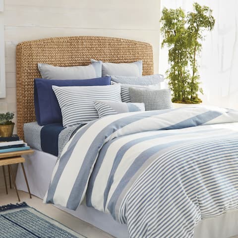 Nautica Fairwater Navy and White Nautical Striped Comforter Set