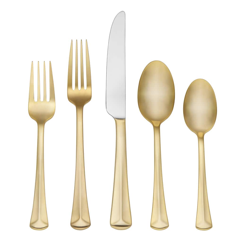 Reed & Barton Baguette Matte Gold-plated Stainless Steel Place Setting (Pack of 5)