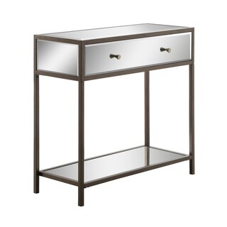 Silver Orchid Benedict Contemporary Entryway Console Table (Grey - Metal/Glass)