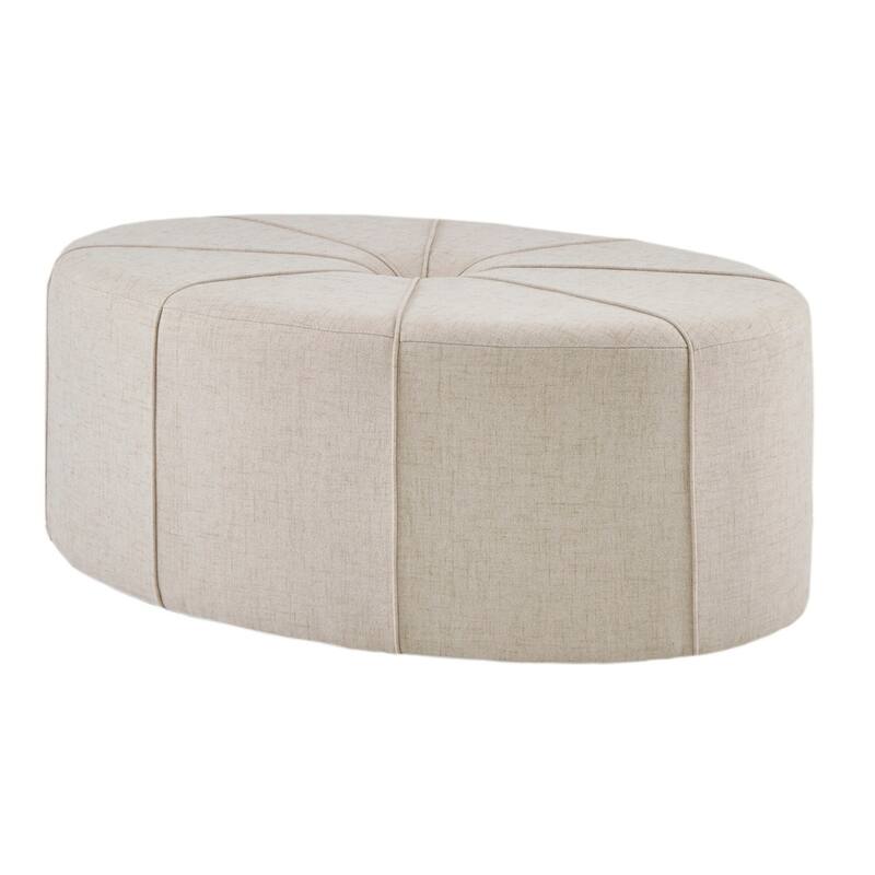 Madison Park Aberdeen Upholstered Tufted Oval Oversized Ottoman