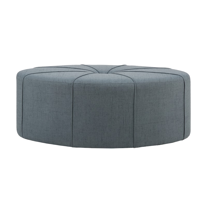 Madison Park Aberdeen Upholstered Tufted Oval Oversized Ottoman