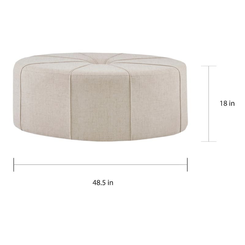Madison Park Aberdeen Upholstered Tufted Oval Oversized Ottoman