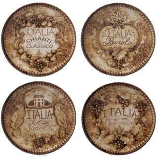 Certified International Gilded Wine Assorted 6-inch Canape Plates (Set ...