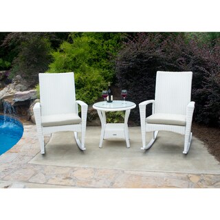 Bayview Magnolia White Rocking Chair Set (3-Piece)