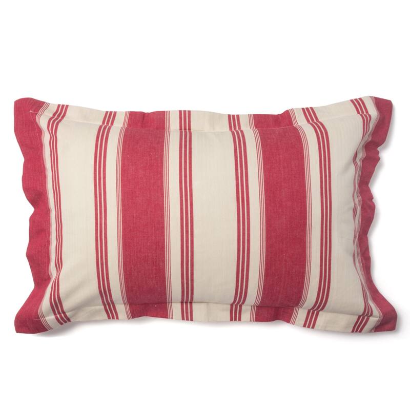 Canon Cotton Red Stripe Sham - Red - King