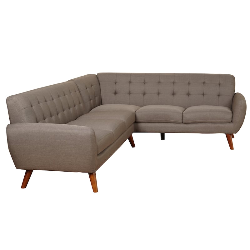 Simple Living Livingston Mid-Century Tufted L-shaped Sectional Sofa