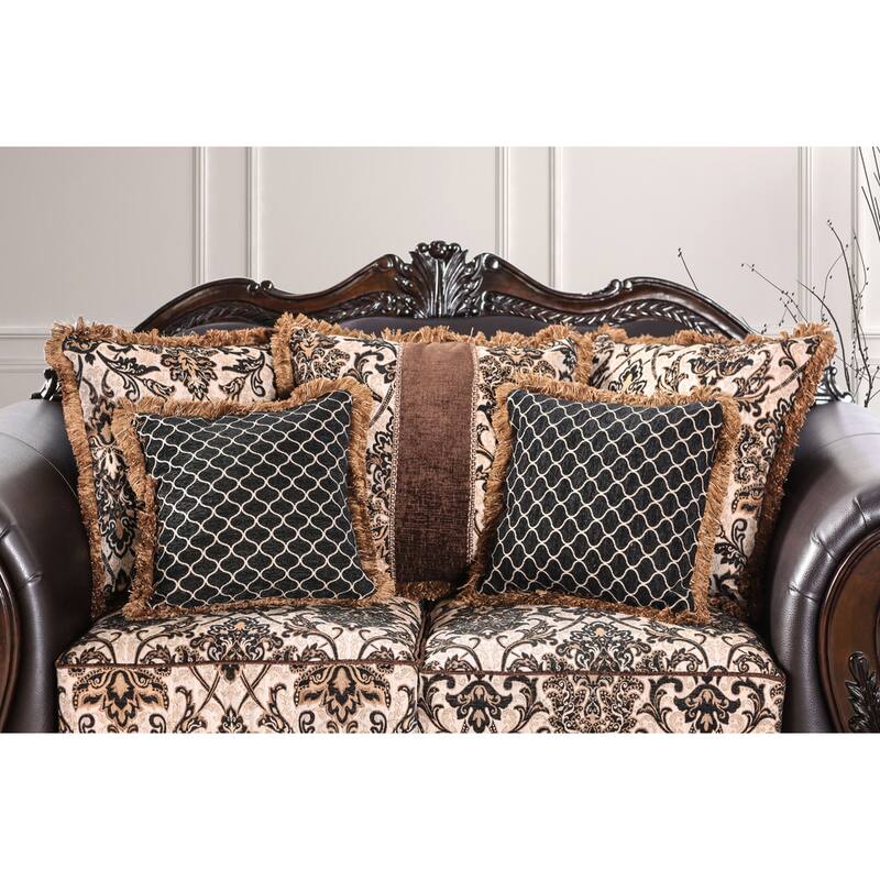 Nave Transitional Brown Faux Leather Loveseat by Furniture of America