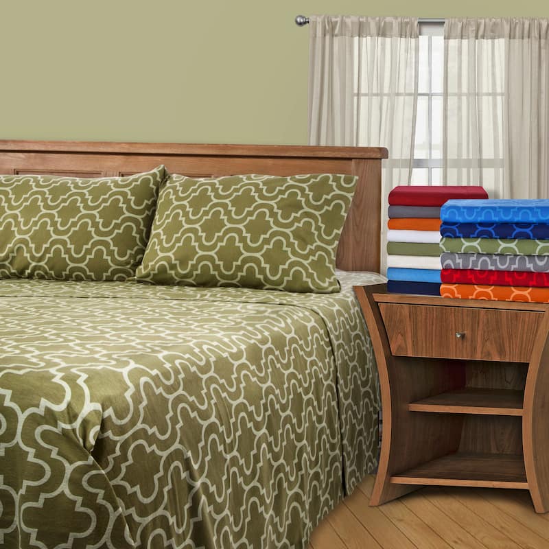 Superior All Season Brushed Flannel Trellis Pillowcase Set (Set of 2)