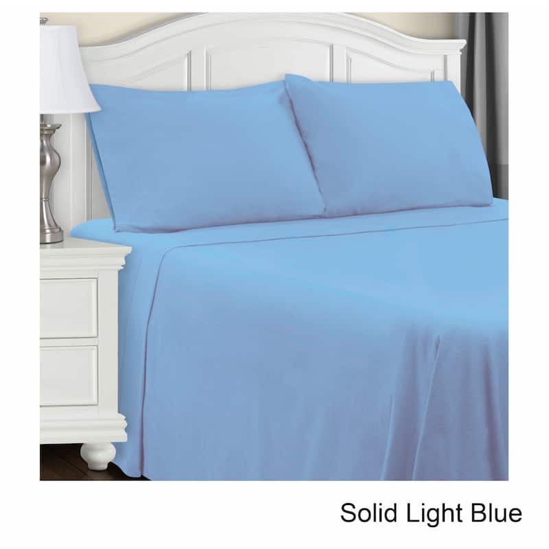 Superior All Season Brushed Flannel Trellis Pillowcase Set (Set of 2) - King Solid - Light Blue