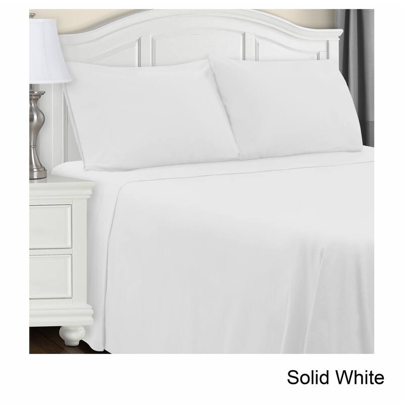Superior All Season Brushed Flannel Trellis Pillowcase Set (Set of 2) - King Solid - White