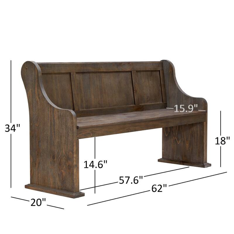 Rowyn Wire Brushed Wood 62-inch Entryway Dining Bench by iNSPIRE Q Artisan