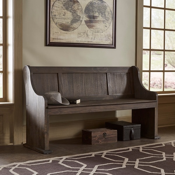 Rowyn Wood 62 Inch Wire Brushed Entryway Dining Bench By INSPIRE Q Artisan Rowyn Wood 62 Inch Wire Brushed Entryway Dining Bench By INSPIRE Q Artisan