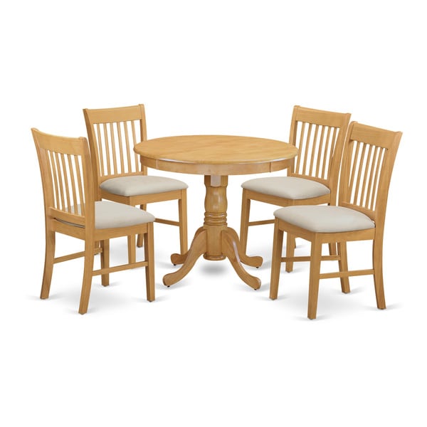 Shop ANNO5-OAK 5-Piece Dinette table set - Small kitchen table and 4 dining chairs - Free ...