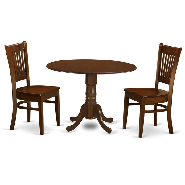 3 Piece Kenley Dining Table With 2 Drop Leaves And 2 Chairs In Espresso