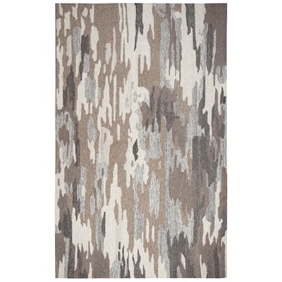 Alora Decor Makalu Collection Brown Abstract Rug
