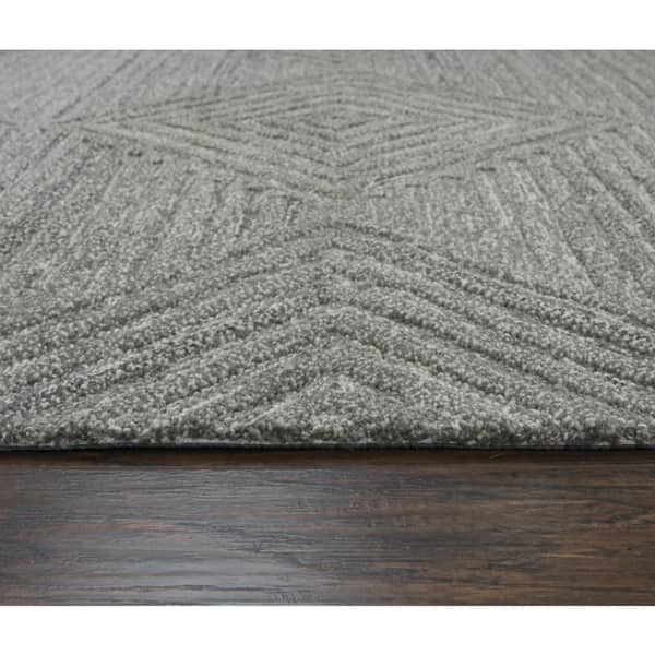 Alora Decor Makalu Hand-tufted Diamond Solid Wool Rug