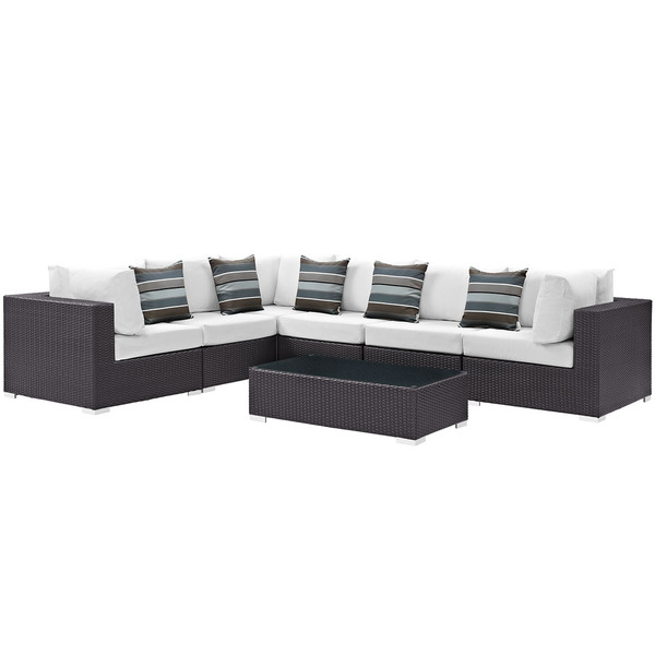 sunbrella loring 7pc patio sectional set