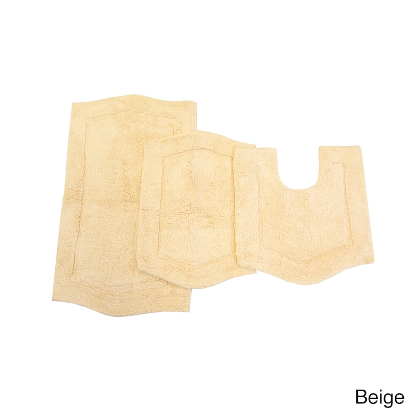 Home Weavers Waterford 3-Peice Bath Rug set with Contour - Beige