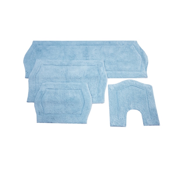 Home Weavers Classy Bathmat Rugs 4 Piece Set - Aqua