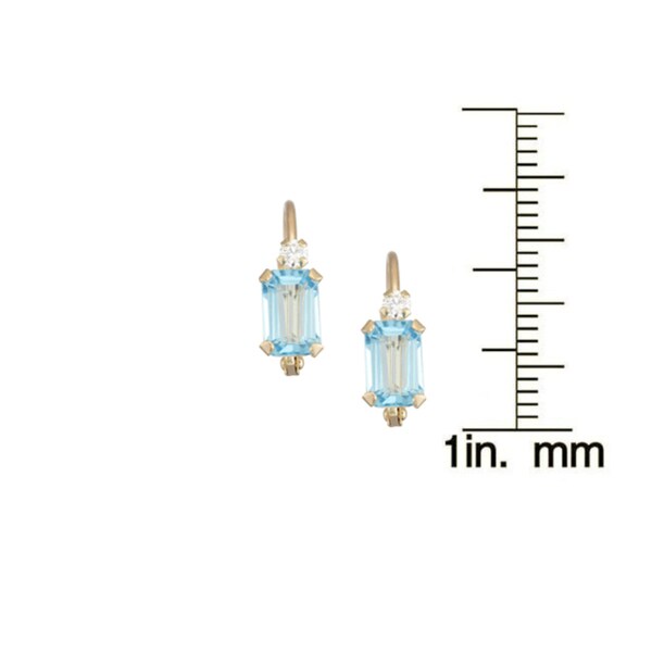 Gioelli 10k Yellow Gold Swiss Blue Topaz Leverback Earrings