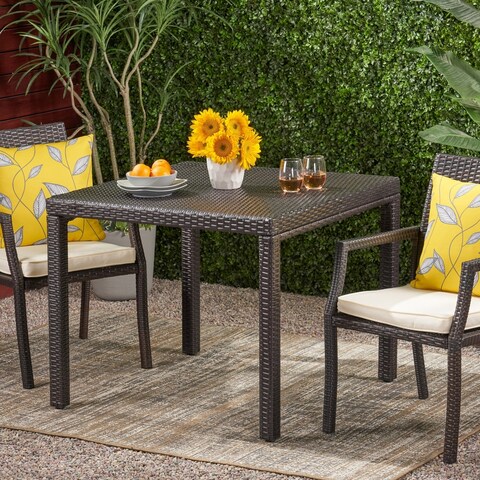 Rhode Island Outdoor Wicker Square Dining Table (ONLY) by Christopher Knight Home - 35.43"L x 35.43"W x 29.13"H