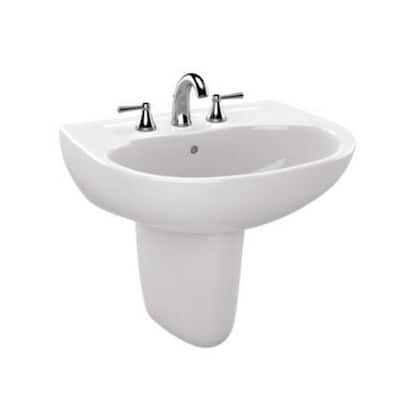 Toto Supreme Wall Mount Vitreous China Bathroom Sink LHT241G#01 Cotton White