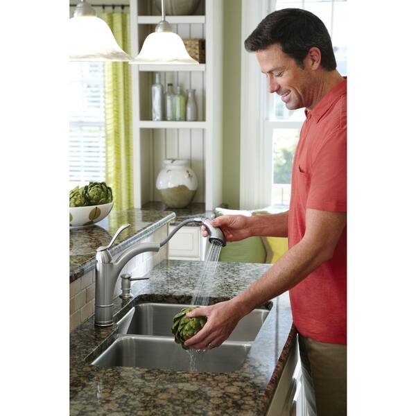 Shop Moen Walden Pullout Spray Single Hole 1 Kitchen Faucet