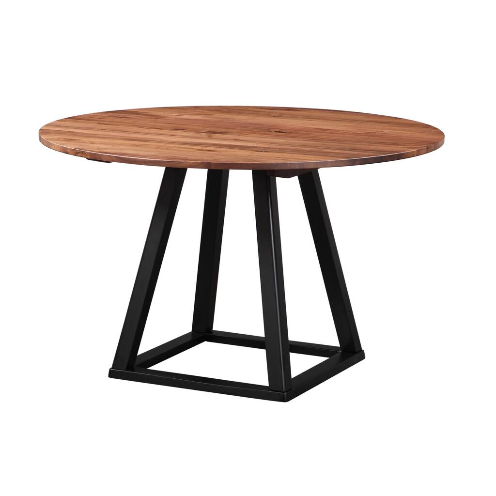 Aurelle Home Rustic Craftsman 48-inch Round Dining Table - Antique White