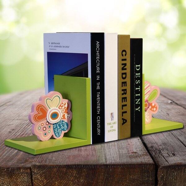 Shop Black Friday Deals On Back To School Sale Adeco Set Of 2 Decorative Child S Wood Bookends Multi Colored Flowers Kid Bedroom Bookshelf Storybook Overstock 14368722