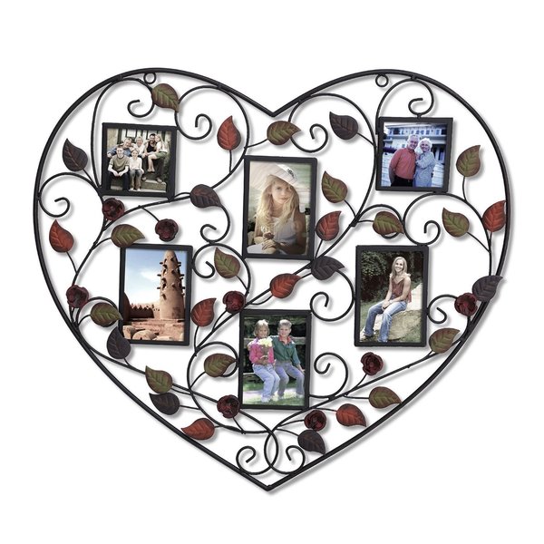 shop adeco 6 opening decorative bronze iorn metal heart wall hanging