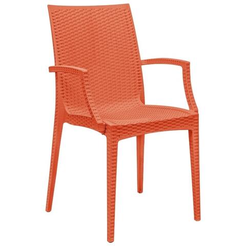 LeisureMod Weave Mace Indoor Outdoor Dining Armchair