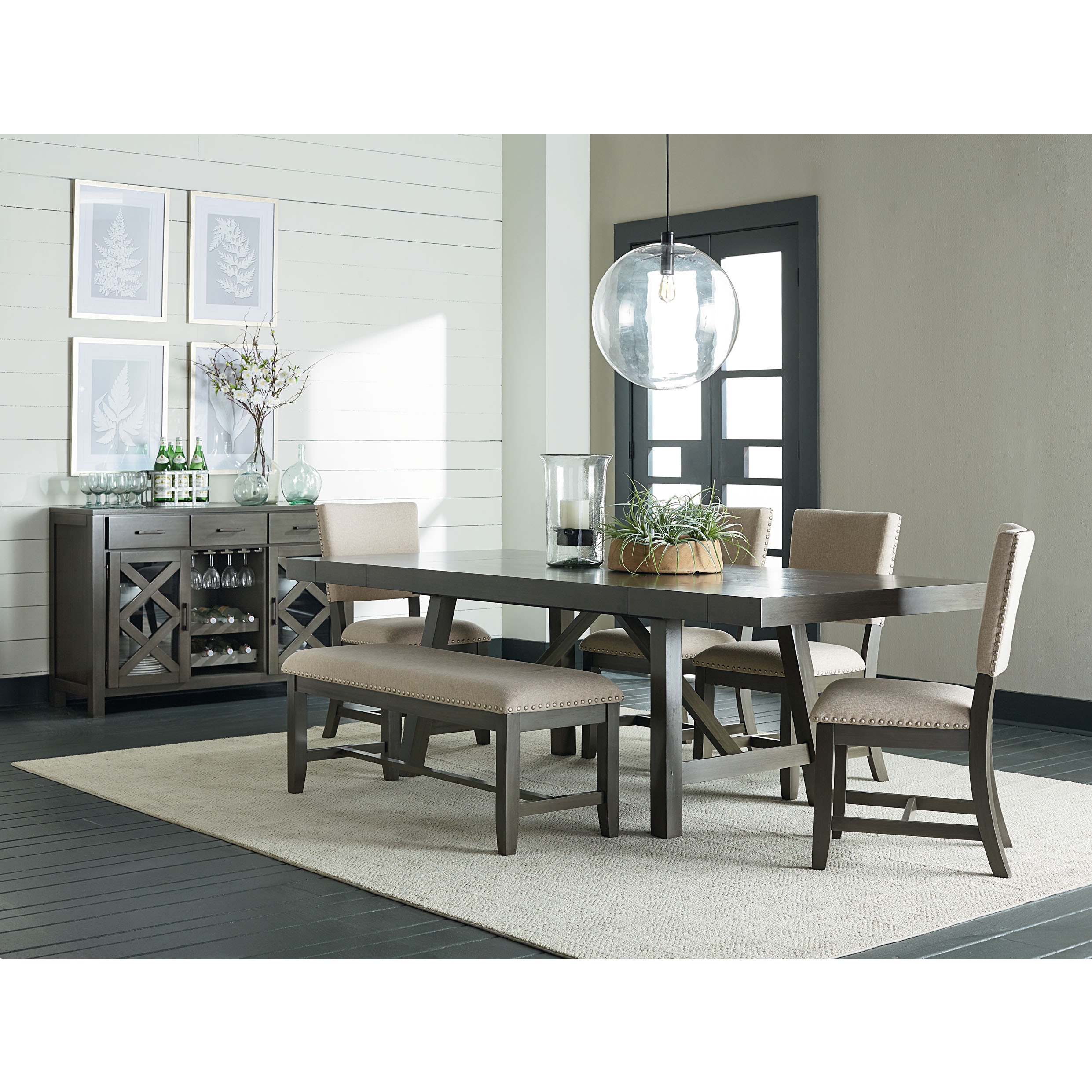 omaha grey trestle table