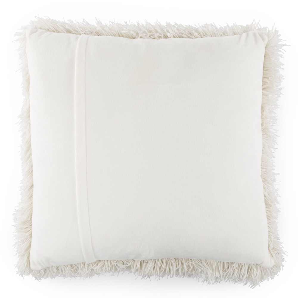 Fuzzy Oversized Throw Pillow - Shag Faux Fur Glam Decor - Plush Square  Accent or Floor Pillow for Bedroom, Living Room, or Dorm by Lavish Home  (Beige)