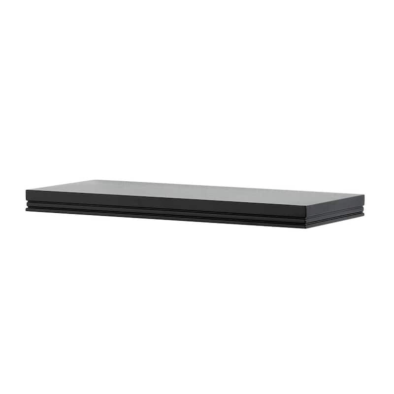 InPlace 18-inch Warwick Black Floating Wall Shelf