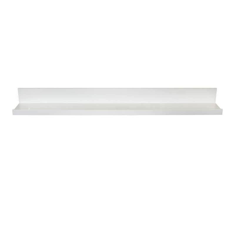 InPlace 35.4Wx4.5Dx3.5H White Floating Wall Shelf with Picture Ledge