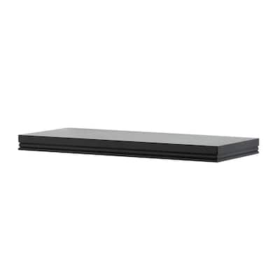 InPlace 36-inch Warwick Black Floating Wall Shelf