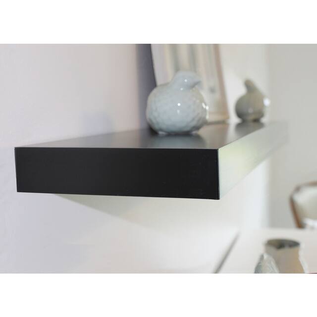InPlace 36-inch Black Floating Wall Shelf