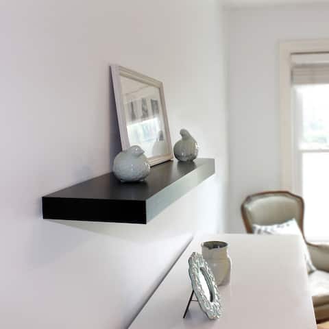InPlace 36-inch Black Floating Wall Shelf