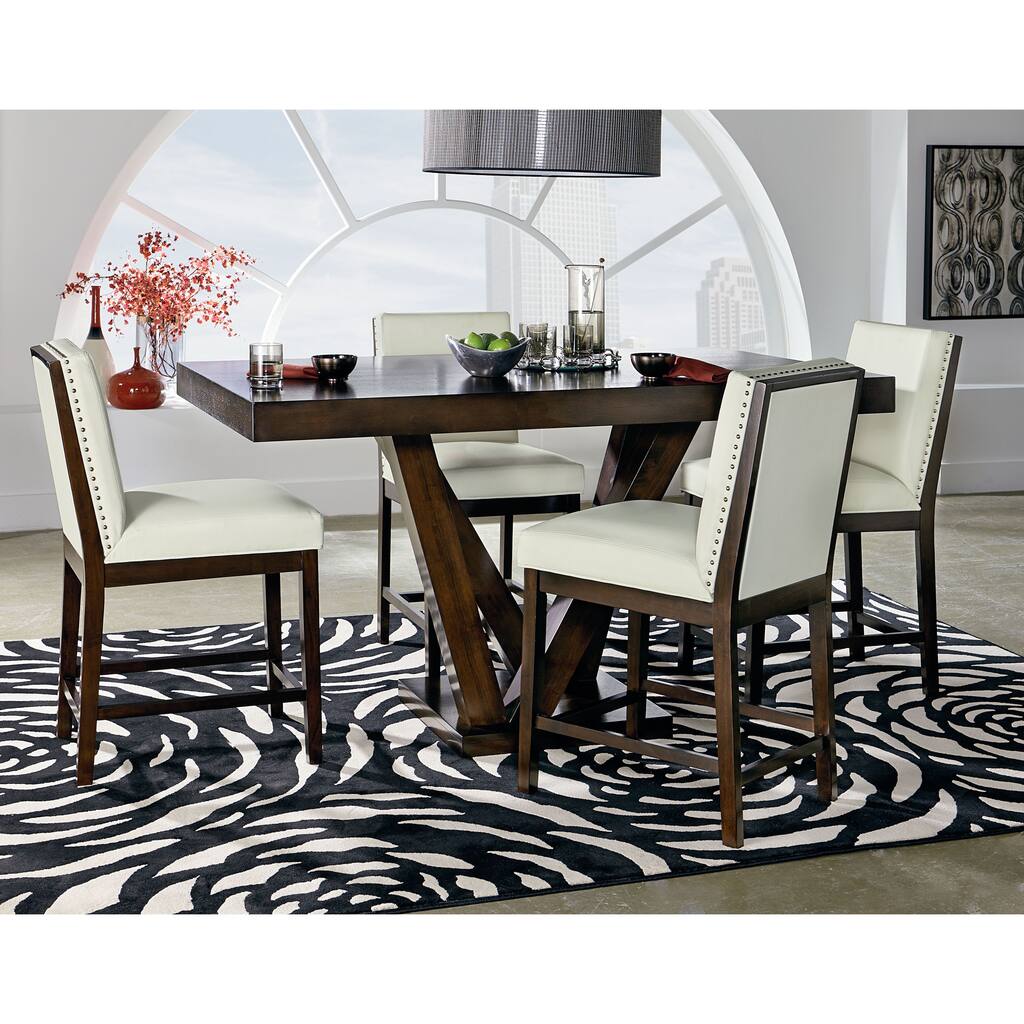 Couture Elegance Wood Counter Height Pedestal Table