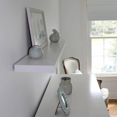 InPlace 23.6-inch White Floating Wall Shelf