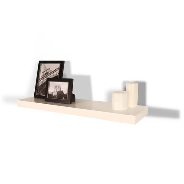 InPlace 35.4inch White Floating Wall Shelf Bed Bath & Beyond 14369792