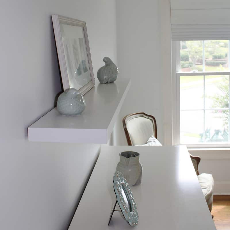 InPlace 47-inch White Floating Wall Shelf