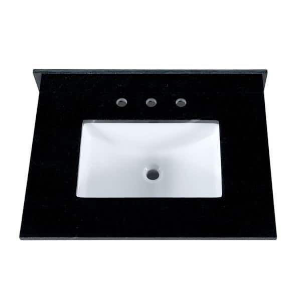 Shop 31 Inch Black Granite Countertop With 8 Inch Widespread