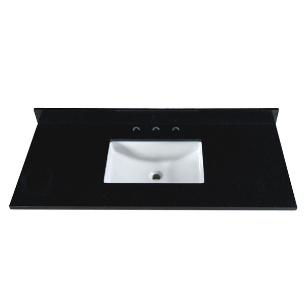 Shop 49 inch Black Granite Countertop w/ 8 inch Widespread Faucet Holes ...