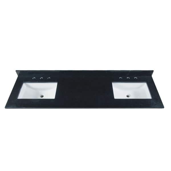 Shop 73 Inch Black Granite Countertop With 8 Inch Widespread